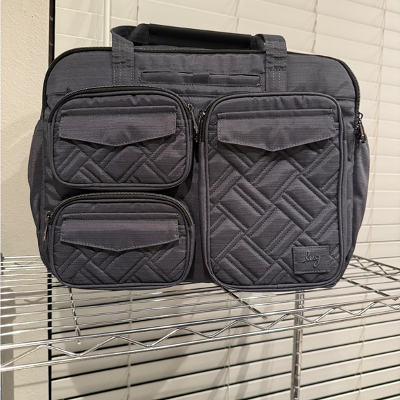 Like New Lug Quilted Gray Puddle Jumper 2 Bag with quilting A Lug Classic! - Picture 1 of 11